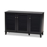 Baxton Studio FP-04LV-Dark Grey Coolidge Modern and Contemporary Dark Grey Finished 8-Shelf Wood Shoe Storage Cabinet